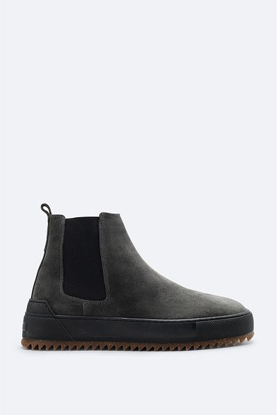 Avva Men's Anthracite 100% Suede Leather Flexible and Durable Light Thermo Sole Chelsea Boots B 008009