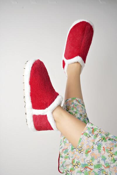Moda Frato Modafrato Vıola Kadın Panduf Yılbaşı Ayakkabısı Yeniyıl Noel Hediye Terlik Ev Ayakkabısı Ev Botu