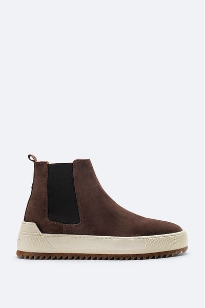 Avva Men's Brown Leather Suede Boots B 008009