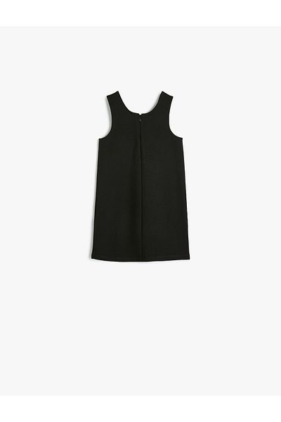Koton Round Neck Bow Detail Viscose Gilet Dress