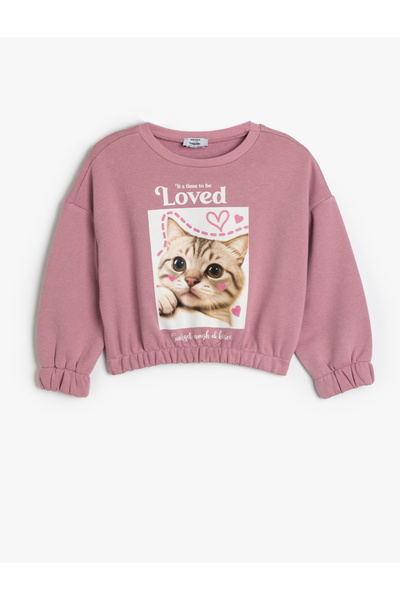 Koton Mikina s dlouhým rukávem a výstřihem pro kočky