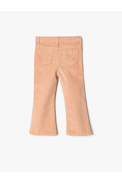 Koton Spanish Cotton Velvet Trousers with Pocket Detail