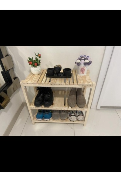 ÇağlaDesign 3 Katlı Masif- Ayakkabılık