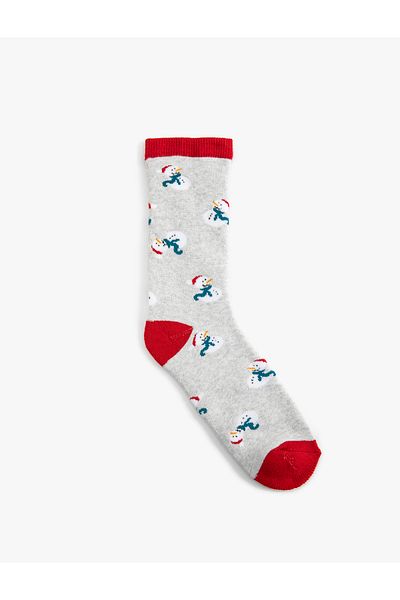 Koton Christmas Patterned Towel Socks