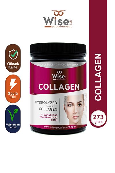WiseLab Hydrolyzed Type 1, Type 3 Collagen L-gluthathione, Hyaluronic Acid and Biotin 273gr