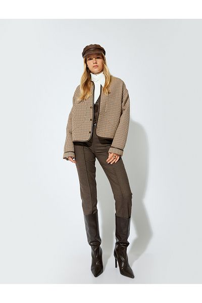 Koton Cigarette Cut Ribbed Fabric Trousers