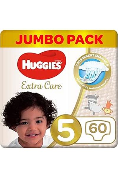 Huggies Extra Care, Size 5, 12 -22 kg, Jumbo Pack, 60 Diapers