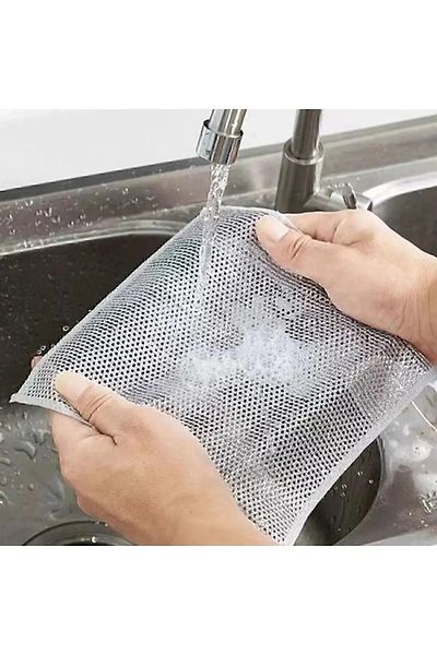 MAİN SHOP 20X20 Inox (10 Pieces) Wire Cloth Tough Dirt Cloth, Inox Wire Dish Cloth, Kitchen Bathroom Cloth M-602