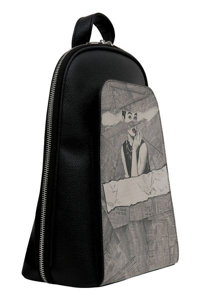 Dogo Women's Vegan Leather Black Backpack - Go Back To Be Yourself Design