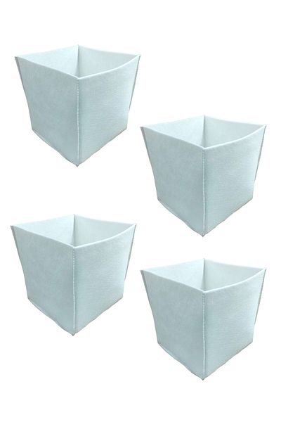 Balkan Room 4 Pieces White Felt Box Multi-Purpose Organizer In-Cabinet Organizer 30X30X30