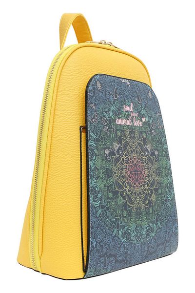 Dogo Women's Vegan Yellow Backpack - Soul Full Of Animal Love Design