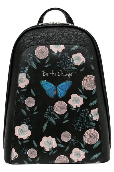 Dogo Rucsac negru din piele vegană pentru femei - Design Be The Change