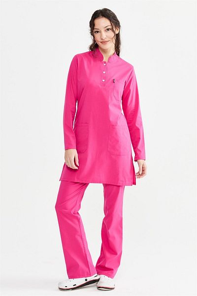 Çatı Medikal Fuchsia Ultralycra Modest - Set de uniforme pentru medic și asistentă din Lycra