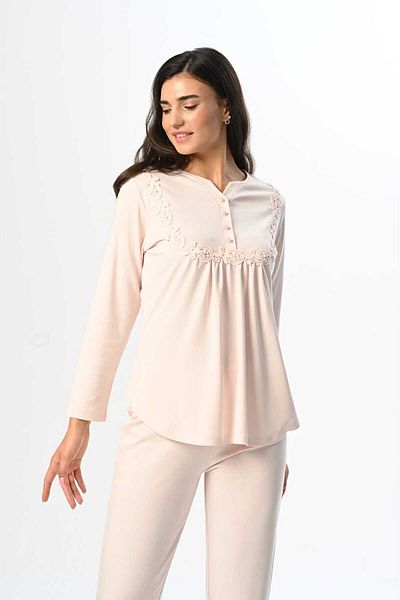 Marilyn Club Long Sleeve Cotton Women's Pajamas Set with Dressing Gowns 3-Piece Set