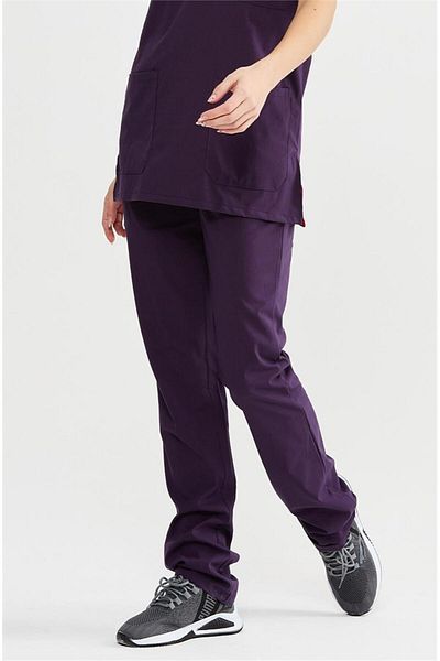Çatı Medikal Ultralycra Basic - Tricou chirurgical cu pantaloni Lycra Doctor Nurse Scrubs (UNISEX), violet închis