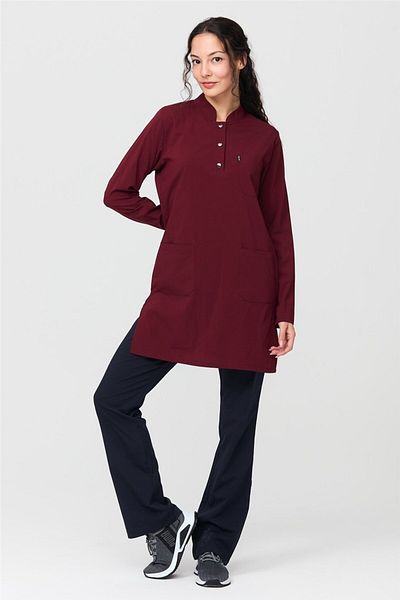Çatı Medikal Ultralycra Harmony - Set de uniforme pentru hijab din Lycra Burgundy/Lac, Doctor Nurse