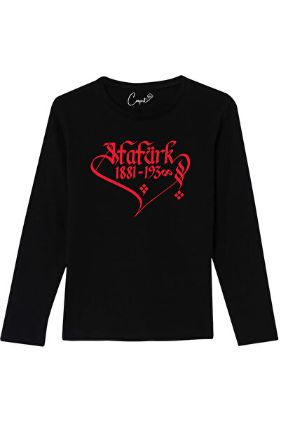 Çapıt Unisex Pamuk paket crvena Ataturk kaligrafija Štampano dugih rukava deč...
