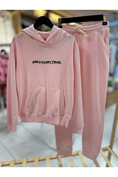 TİJK Hooded Pocketed Girl's Tracksuit Set