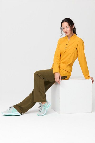 Çatı Medikal Ultralycra Harmony - Costum Doctor Asistent din Lycra, Uniformă Hijab, Safran/Kaki