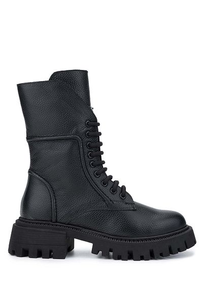 Tamer Tanca Women's Genuine Leather Black Floater Casual Boots