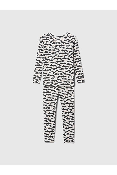 GAP Bebek Kırık Beyaz %100 Organik Pamuk Halloween Desenli Pijama Takımı