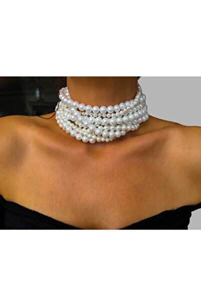 Pridza Altı Sıralı İnci Kadın Kolye