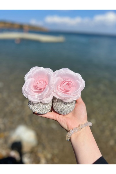 Tasarım Pembe Taşlı Bebek Patiği