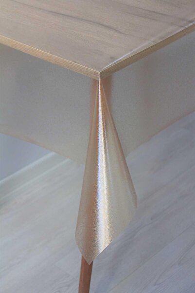 DedeEvTekstil Pvc Şeffaf Simli Silinebilir Masa Örtüsü 005