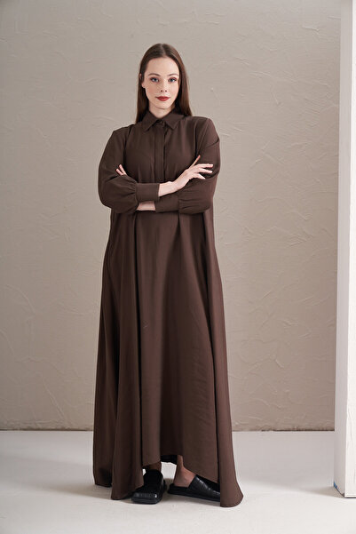 Mevra Extra Casual Modal Dress - a Pleat Dark Brown