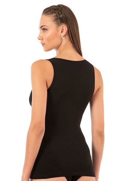 ÖZKAN underwear Özkan 25359 Women's Cotton Single Jersey Flexible Comfortable Soft V-Neck Lace Detailed Thick Strap Undershirt