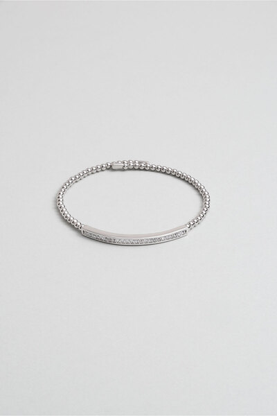 So CHIC... Görkemli Renkler 18 Ayar Beyaz Altın Kaplama Gümüş Kelepçe Bileklik