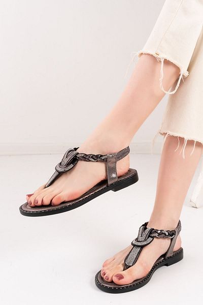 Hayalimdeki Ayakkabı Sandale Minna Stone Flip Flop Platinum