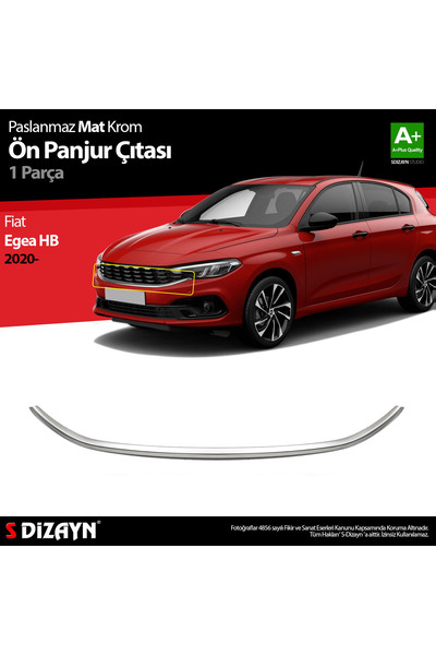 S Dizayn S-Dizayn Fiat Egea HB Krom Ön Panjur Çıtası 2020 Üzeri (Mat Krom) A+...