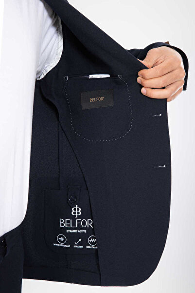 BELFOR SLIMFIT PENYE ASTARSIZ CEKET TAKIM ELBISE LACİVERT