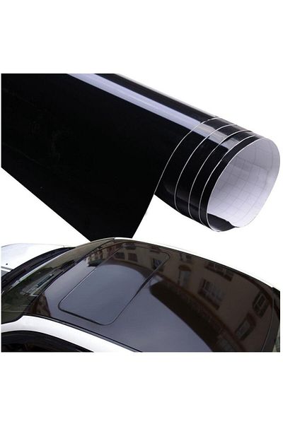 Fox Glossy Black Foil - Compatible Piano Black with Air Duct, 152cm X 30