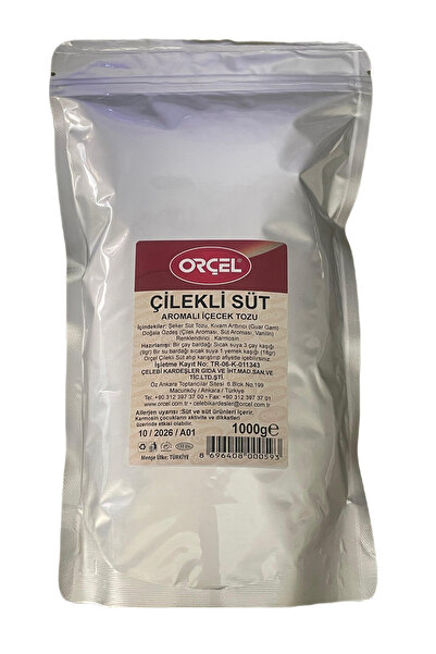 ORÇEL Çilekli Süt Aromalı İçecek Tozu Oralet 1kg.
