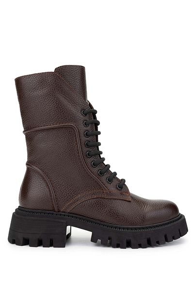 Tamer Tanca Women's Genuine Leather Brown Casual Boots