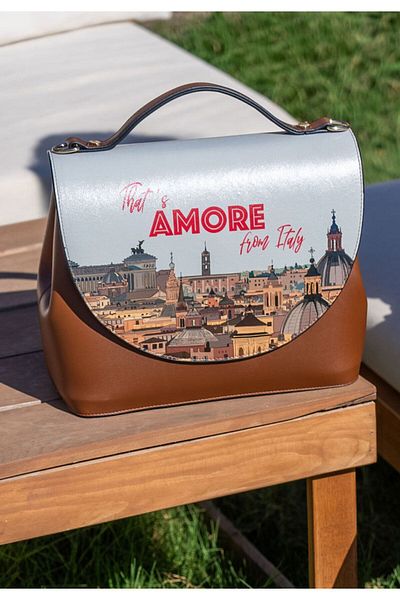 Dogo Women's Vegan Leather Brown Handbag - That's Amore from Italy Design