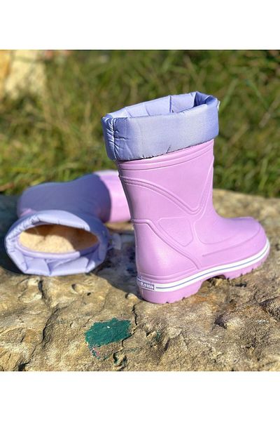 Surpie Shoes Παιδικές μπότες βροχής, ελαστικές παιδικές μπότες βροχής με ελαφριά σόλα, γούνινες μπότες βροχής