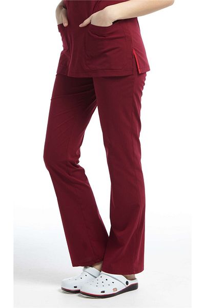 Çatı Medikal Ultralycra Spaniard - Scrubs pentru femei din Lycra, Tricou chirurgical cu fund unic, Roșu Claret