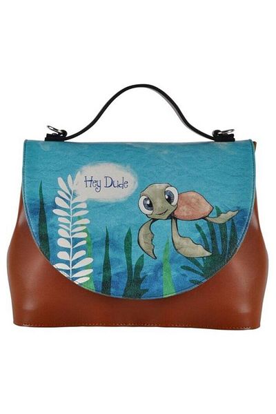 Dogo Women's Vegan Leather Brown Handbag - Caretta-hey Dude Design