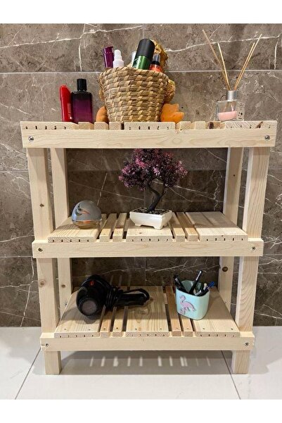 ÇağlaDesign ديكور خشبي 3 قطع - منظم حمام 60*60*30