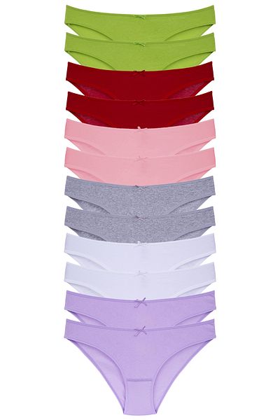 Merry Secret's Chiloți slip din 12 piese, flexibili, flexibili, din Lycra, cu textura moale