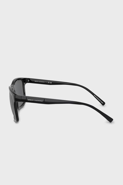 Armani Exchange Man Rectangle Sunglasses- Ax 4145s - Lense Size:57mm - Shiny Black
