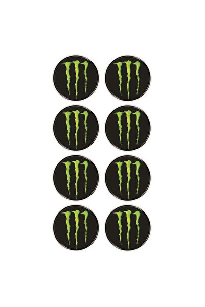 Redline Grafik Monster Logo 8'li Koruma Takozu 3D Sticker Etiket Siyah