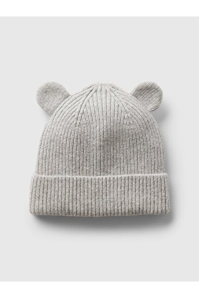 GAP Bebek Gri CashSoft Ayıcık Detaylı Bere