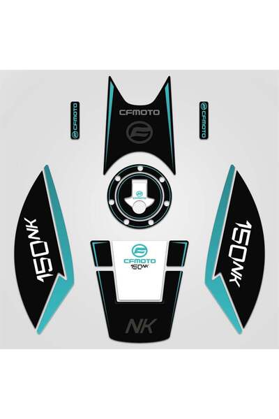 Redline Grafik Cf moto 150 NK Siyah Mavi Full Tank Pad Set