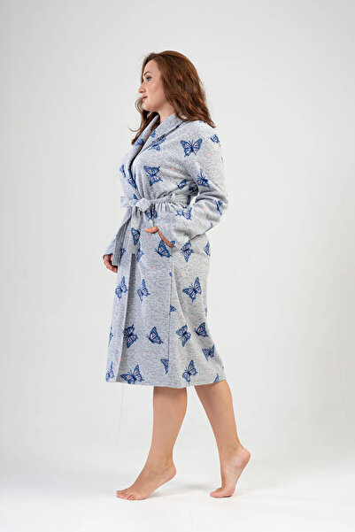 luvise Women's Fleece Plus Size Sal Collar Long Sleeve Long Pocket Dressing Gown