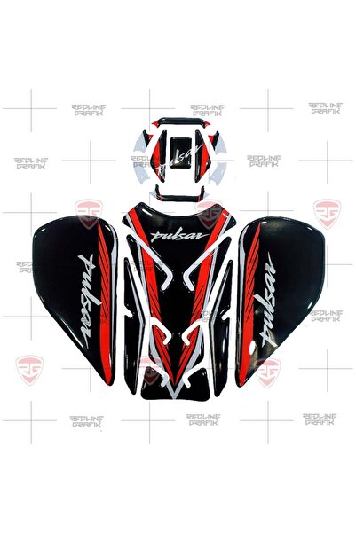 Redline Grafik BAJAJ PULSAR TANK PAD DEPO KAPAK PAD SETİ KIRMIZI BEYAZ SİYAH