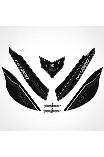 Redline Grafik Bajaj Pulsar NS 200 Kuyruk Pad Set Dark Carbon Serisi Siyah-Ka...